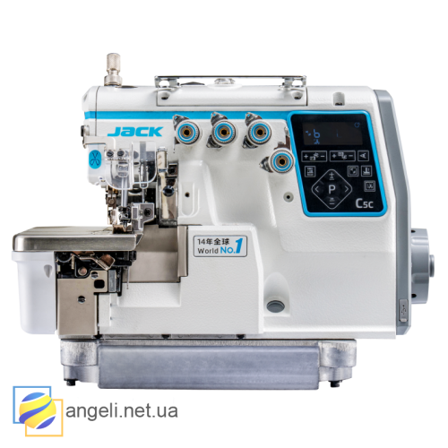 Промышленный четырехниточный оверлок Jack C5C-4-M03/333 с автоматикой и с умной системой подачи ткани Rhino