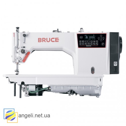 Bruce R6000-D промислова швейна машина з закритим масляним картером, електронним регулюванням довжини стібка, руху зубчатої рейки та підйомника лапки