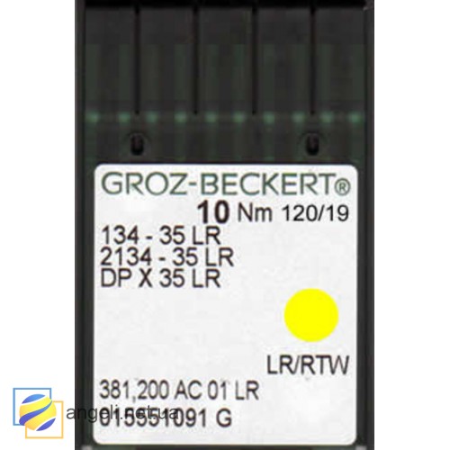 Игла Groz-Beckert 134-35LR, 2134-35LR, DPx35LR для кожи 10 шт/уп