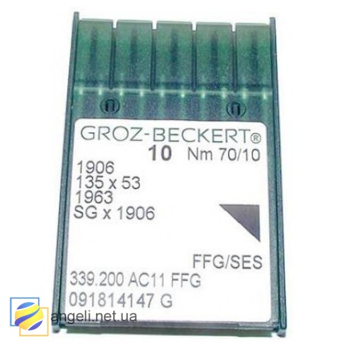 Голка Groz-Beckert 1906, 135x53, 1963FFG №110 трикотажна в упаковці 10 шт