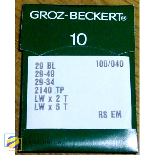 Игла Groz-Beckert 29BL/2140ТР/29-49/29-34 Упаковка 10шт