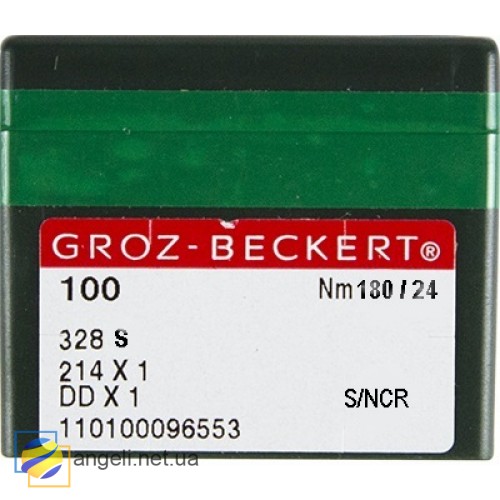 Игла Groz-Beckert 328S, 428S, 214x2NCR №180 для кожи на мокасинную машину 10 шт/уп