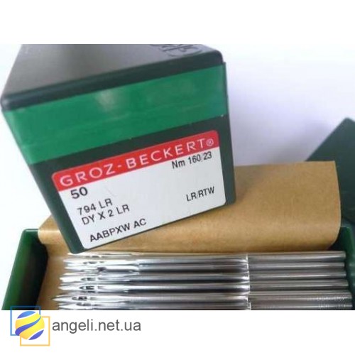 Игла Groz-Beckert 794LR, DYx2LR №160 для кожи на экстра тяжелые машины 10 шт/уп