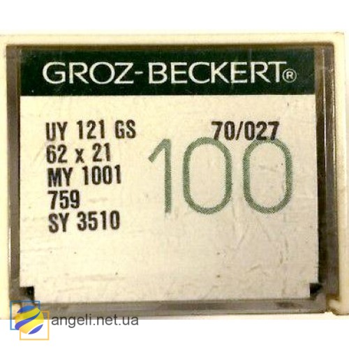 Игла Groz-Beckert UY121GS, 62x21, MY1001 № 140 в упаковке 10 шт