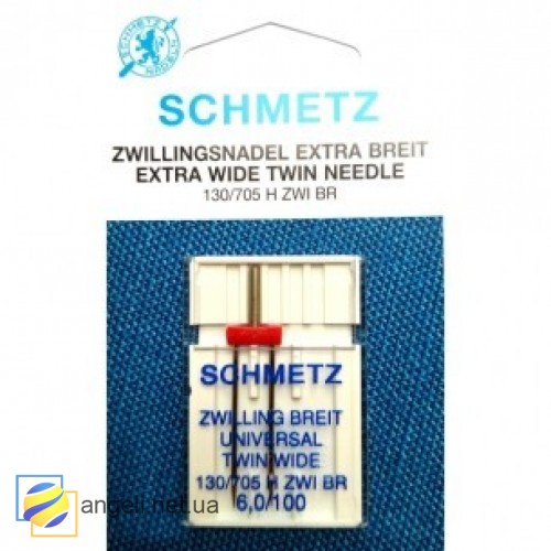 Голка Schmetz EXTRA WIDE TWIN NEEDLE 130/705 H ZWI BR SES подвійна універсальна з великою відстанню між вістрями